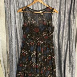 Black Floral Mesh Dress By Disney Lauren Conrad