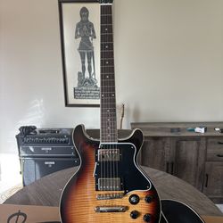 NEW Epiphone Les Paul Special Double Cut Figured Guitar with Gig Bag Bourbon Burst BRAND NEW!