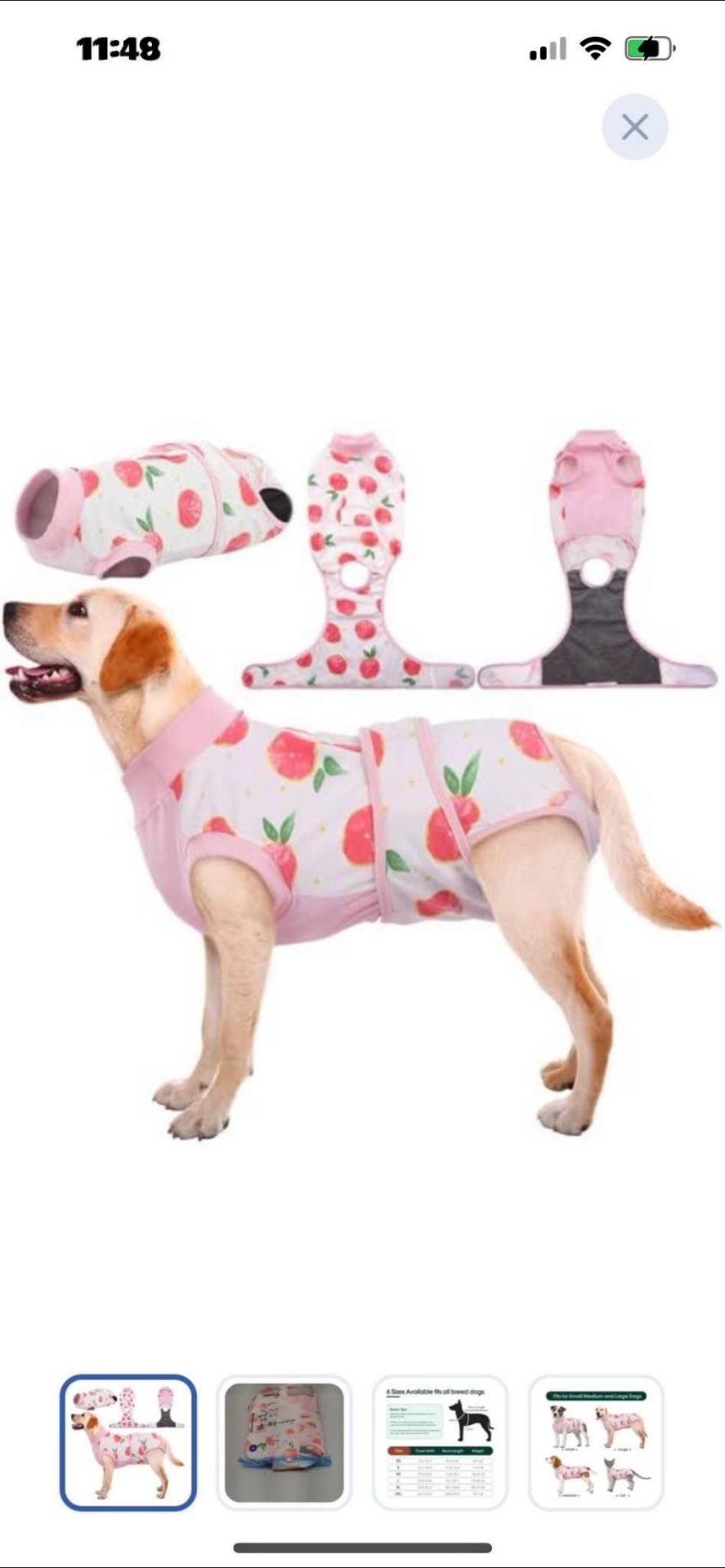 “New”Dog Recovery Suit For Cats & Dogs (After Surgery& To Protect Injuries (sz XL)retail$39