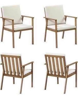 Assembled New Outdoor Patio Dining Chair Set of 4 Never-Rust Outdoor Aluminum Patio Chairs