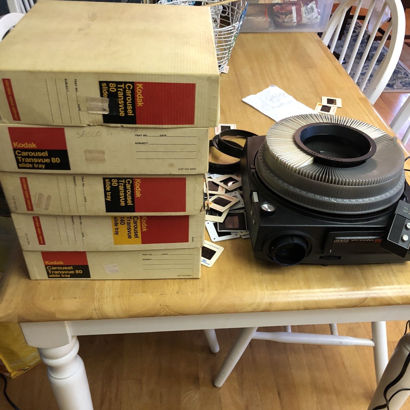 Kodak Carousel 650 Projector and Trays