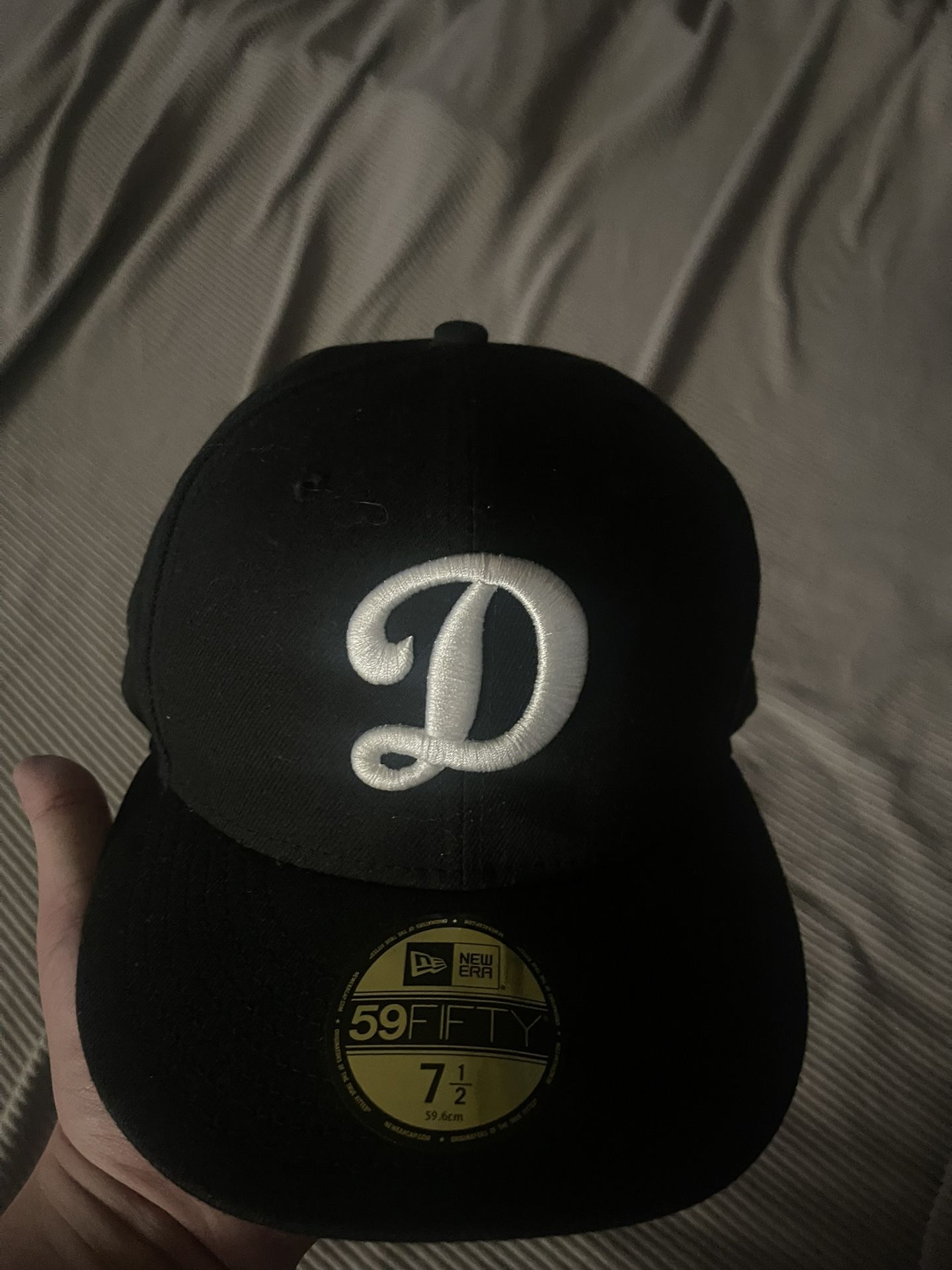 Black New Era Dodgers (D) Hat 7 1/2