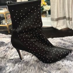 Jewel Badgley Mischka Margot Black Womens Crystal Boots