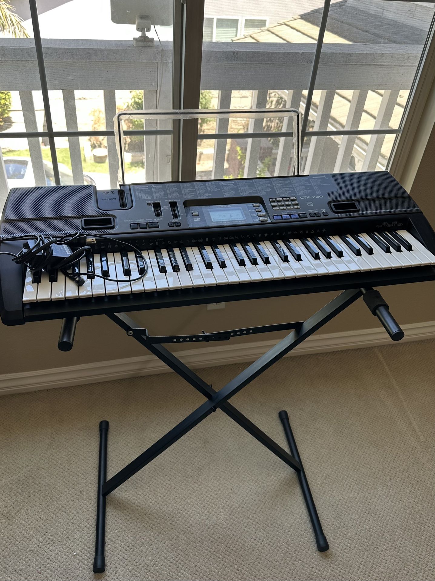 Casio CTK-720 61-Key Portable Keyboard With Stand!