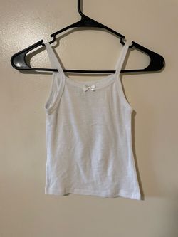 White Ribbed Cami Tank Top with Bow