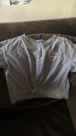 Gray Crop Sweatshirt with Smile Today Graphic