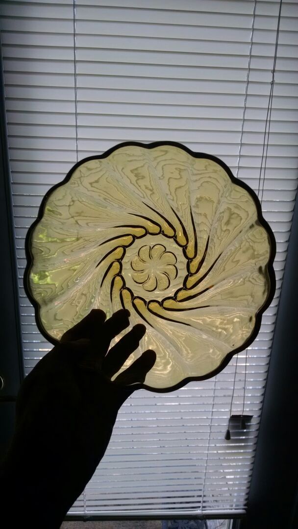 Vintage Yellow Glass Swirl Bowl