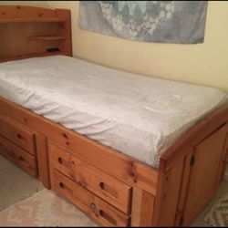 Twin Wood Captains Bed Frame Only