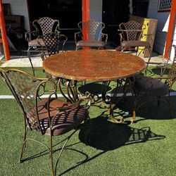 Granite top dining table with chairs and barstools