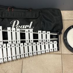 Pearl Xylophone Bell Kit w/ Practice Pad, Stand & Case