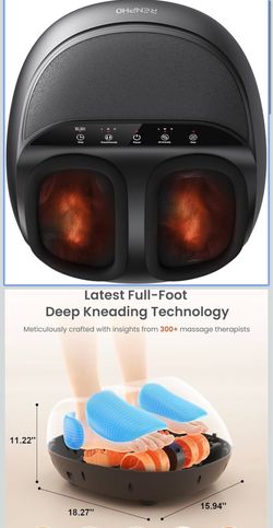 RENPHO RF-FM059 Foot Massager with Heat  Advanced foot massager has deep kneading and air compression technology.