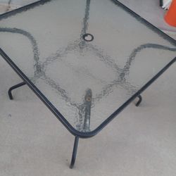 Nice Glass Top Table 34" Square Great Addition For The Back Orfront Yard Pario