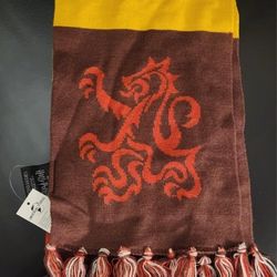 Harry Potter Gryffindor Emblem Knit Scarf Fringe