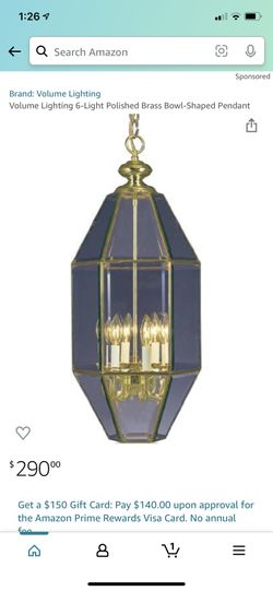 6-Light Polished Brass Interior Pendant (Volume Lighting - V5052-2)