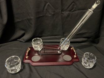 Ice Hockey Decanter Set with 4  Helmet Glasses, Decanter