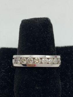 White gold diamond wedding band #14761
