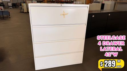 Steelcase 4 Drawer Lateral Filing Cabinet 42″W
