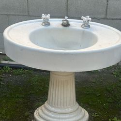 Rare Vintage Cast Iron Oval Sink