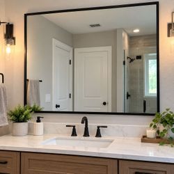36x42 Black Framed Bathroom Vanity Mirror – YIROMAN – Open Box