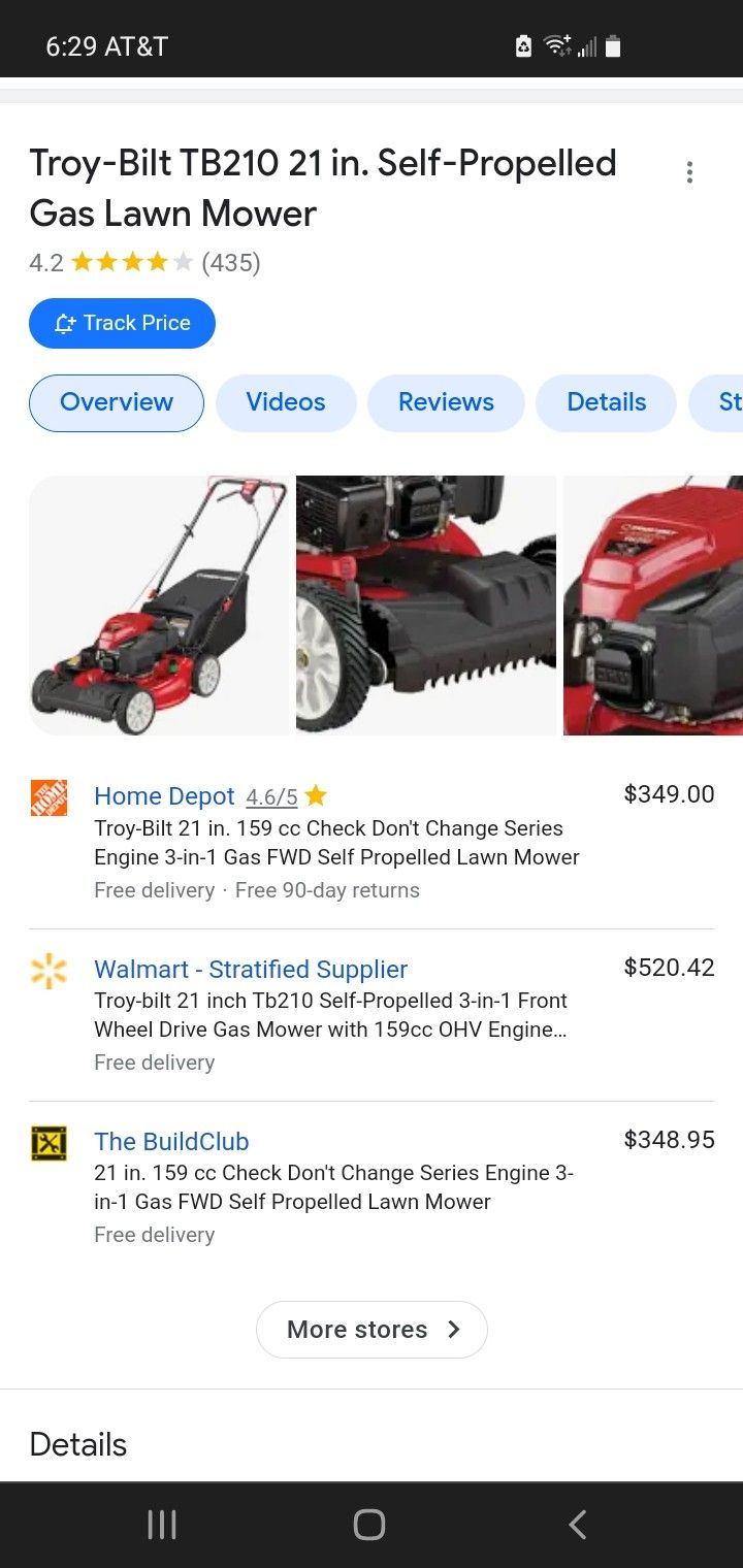 Self propelled push mower