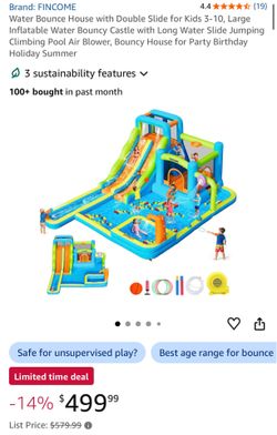 Water Bounce House with Double Slide