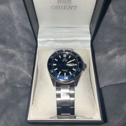 “Orient Automatic Blue Dial Diver Watch – Stainless Steel – With Box”