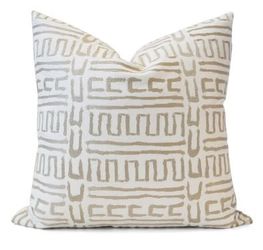 2 x Designer Pillows + Inserts – Abenaki Chestnut & Oyster (20” x 20”) – SWD Studio