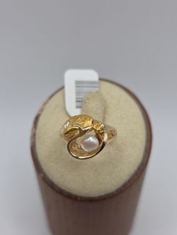 Gold Nugget and Pearl Cocktail Ring