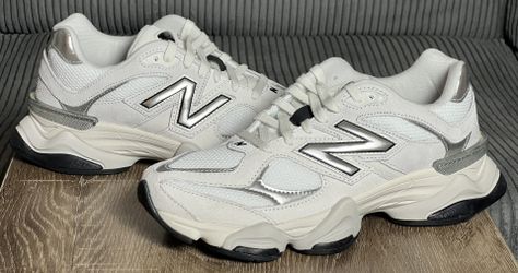 New Balance 9060 White Black Metallic Silver | Size 9M / 10.5W | U9060JRB (2025)