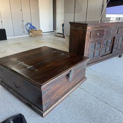 Storage Wood Coffee Table - Santa Barbara Style