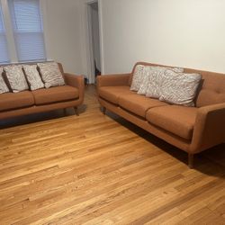 Burnt Orange Sofa Set