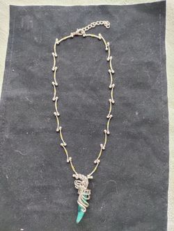 Unicorn pendant + bone- link chain