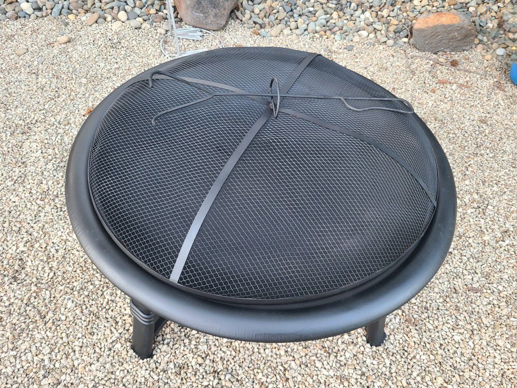 Wood Fire Pit Firepit 36" Camping Backyard Smores!