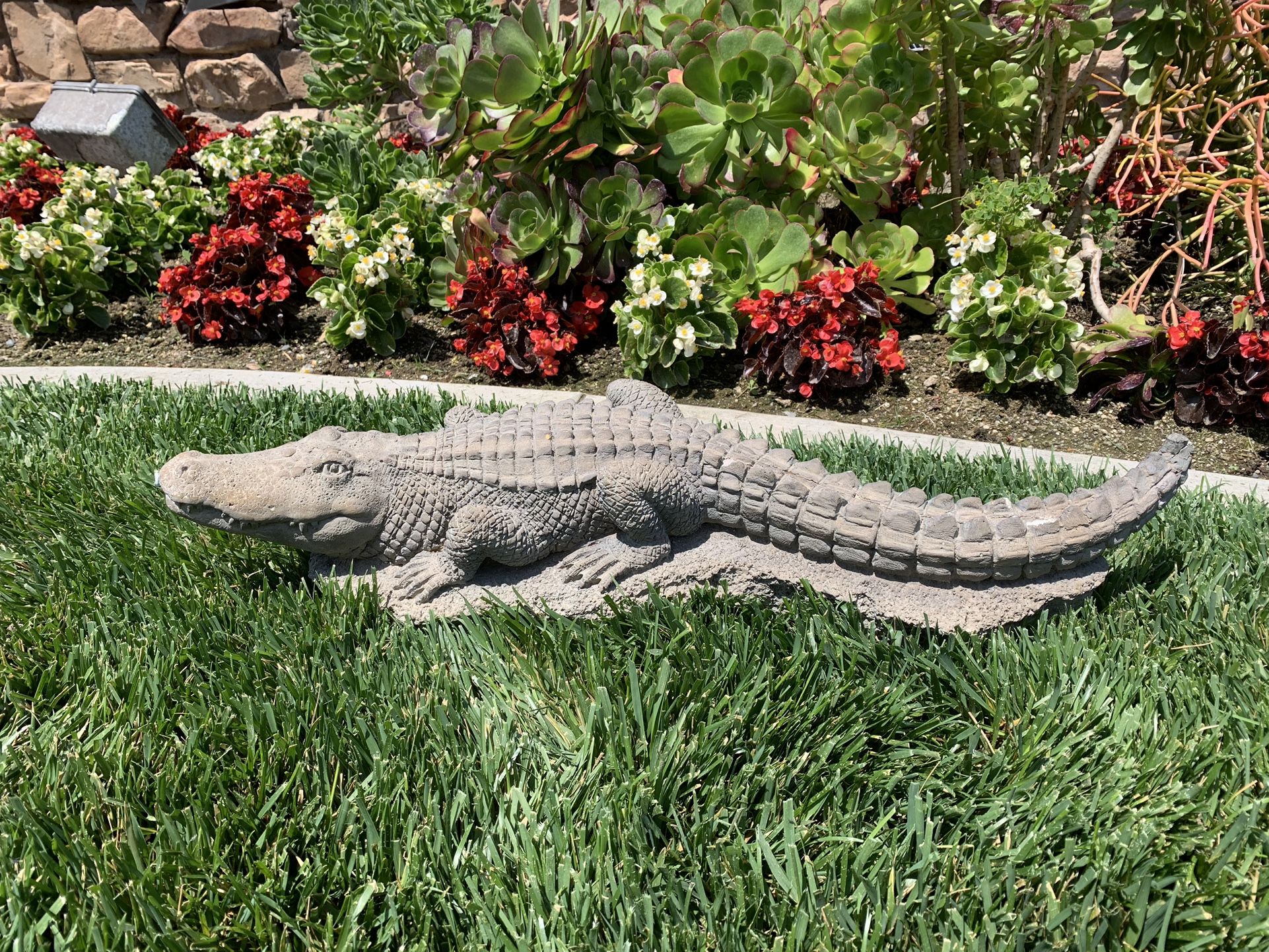 Vintage Cement Alligator Yard Art