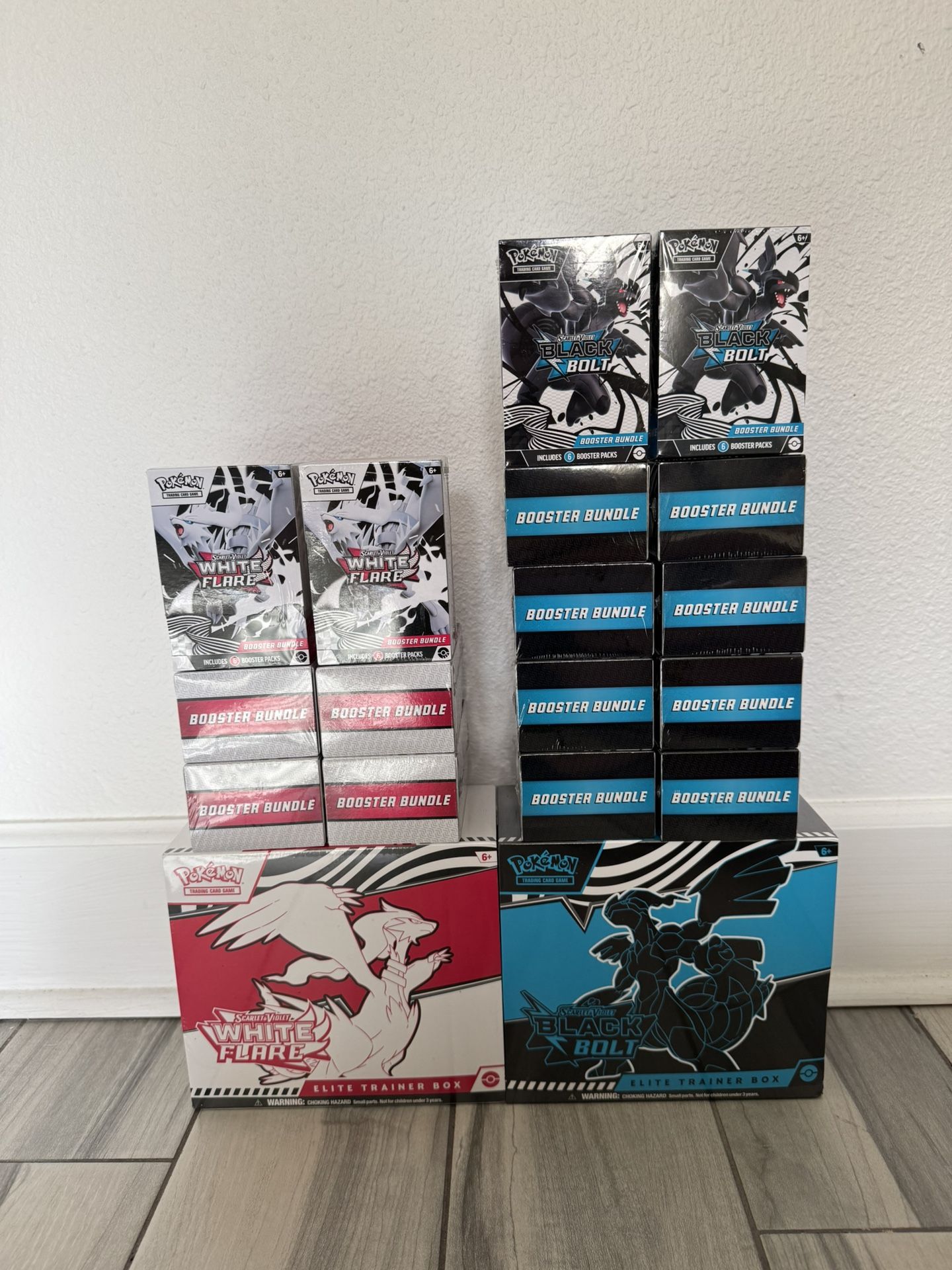 Pokemon Black Bolt White Flare ETB Booster Bundle