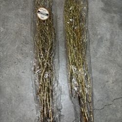 Farmhouse Dried Naturals 4 ft Gold Leaf Sparkles Birch Branches 2 Pack