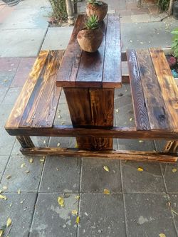 Homemade mini picnic table