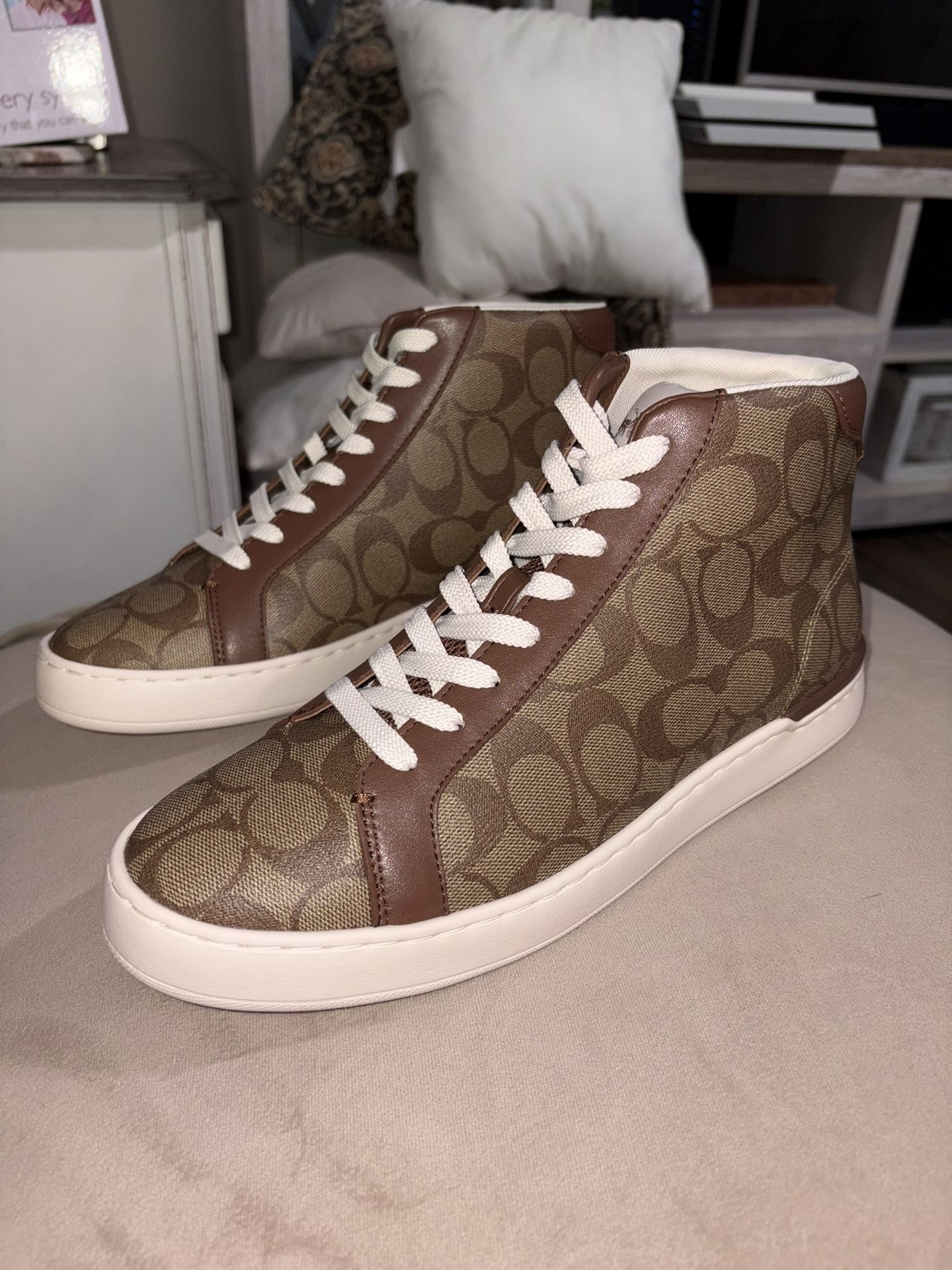 COACH High Line High Top Sneaker In Signature Canvas