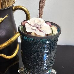 Mosaic Glass Vase with Potpourri Arrangement