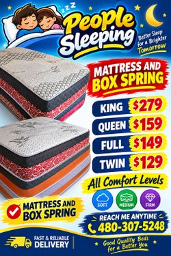 Twin mattress $129  SAME DAY DELIVER