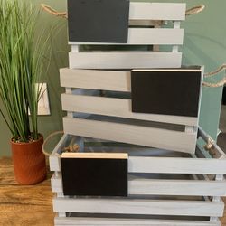 Wood Nesting Crates 1 Set = 3 Nesting Crates