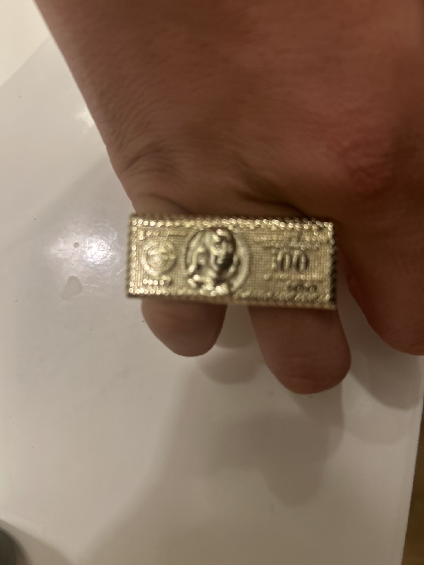 Size 9 Gold Plated Over Silver 2 Finger Ring