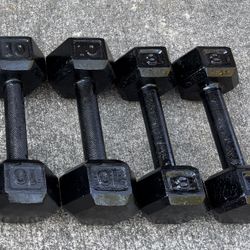 Hexagon Dumbell Weights (8lb+10lb)