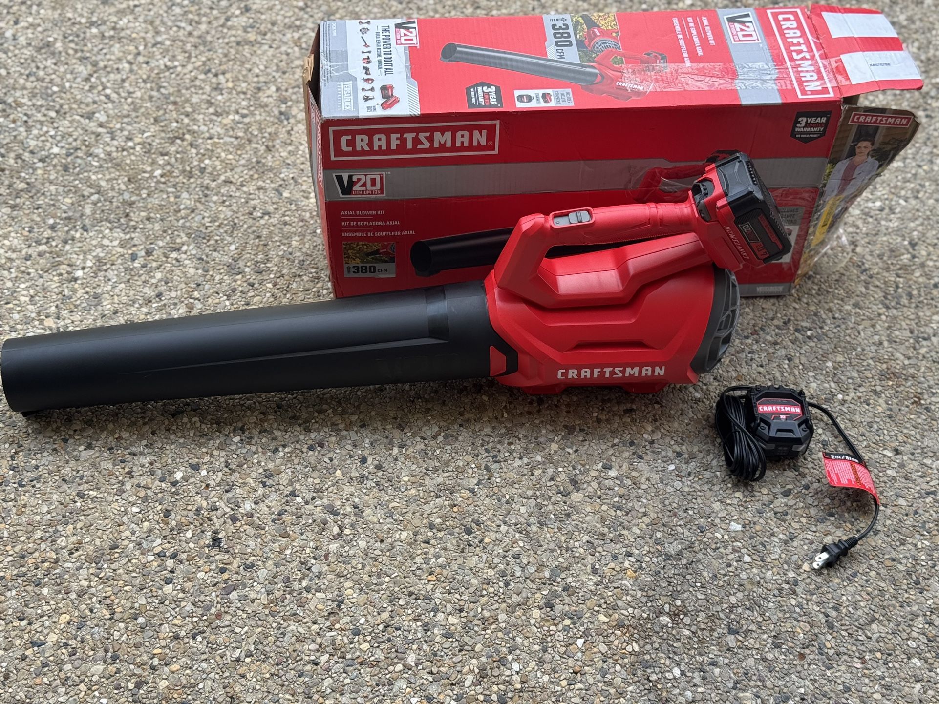 CRAFTSMAN V20 20-volt max 380-CFM 100-MPH Battery Handheld Leaf Blower 4 Ah