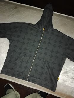 Black freestyled cross zipup