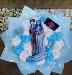 Corpse Bride Artificial Flower Bouquet with Lights