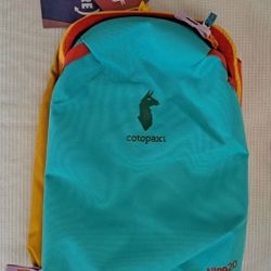 Authentic Cotopaxi Allpa 20L travel backpack in vibrant Del Día colorway