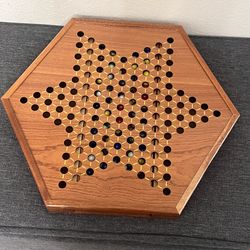 Chinese checker wooden game