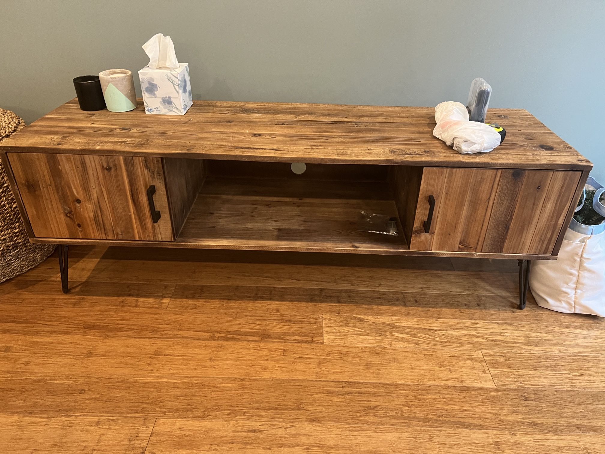 Beautiful Raw-edge TV Stand for TVs up to 65"