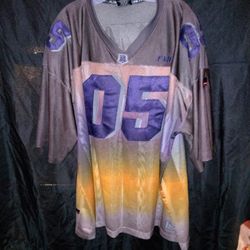 Grey And Orange Vintage FUBU Sports Jersey Ombre 05 Classic Edition.